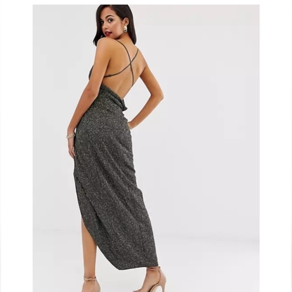 ASOS Design khaki green sequins dress - Picture 3 of 7